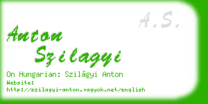 anton szilagyi business card